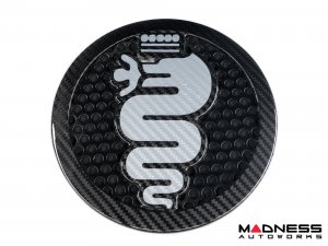 Alfa Romeo 4C Carbon Fiber Speaker Grill Covers - Alfa Logo in White Alfa Romeo 4C Carbon Fiber Speaker Grill Covers - Alfa Logo in White